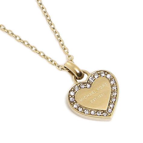 michael kors heart necklace gold|Michael Kors gold heart necklace.